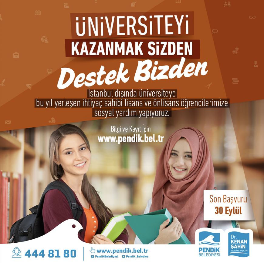 Pendik Belediyesi'nden üniversite öğrencilerine 750 TL burs imkanı!