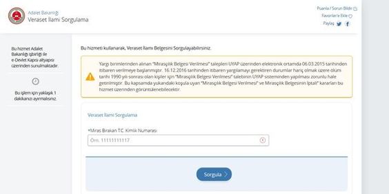 Edevlet Miras sorgulama işlemi ve Mirasçılık belgesi alma