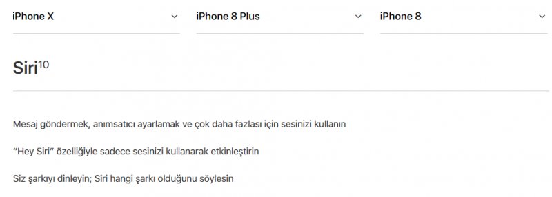 iPhone 8, iphone x ve İphone 8 Plus'ın özelikleri karşılaştırma