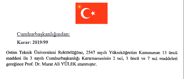 Prof. Dr. Murat Ali Yülek kimdir? Ankara OSTİM Teknik Üniversitesi yeni rektörü kimdir?