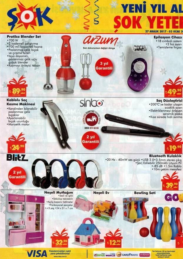 ŞOK Market Aktüel Ürün Listesi 27 Aralık - 02 Ocak Arası