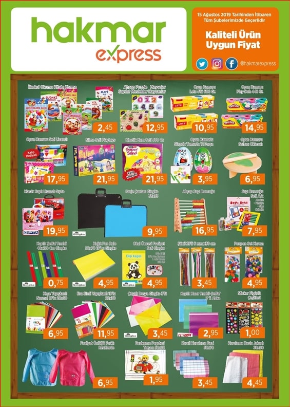 HAKMAR okul malzemeleri 2019 | HAKMAR kırtasiye ürünleri 2019 |15 Ağustos katalog