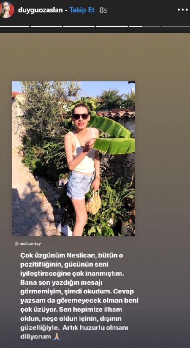 Duygu Özaslan, Neslican Tay mesajı sonrası sosyal medyada linç edildi