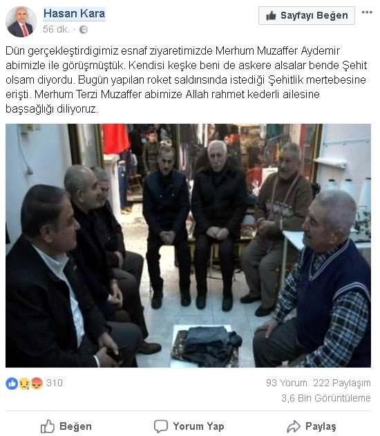 Roketli Saldırı'da Hayatını Kaybeden Muzaffer Aydemir Yürekleri Burktu