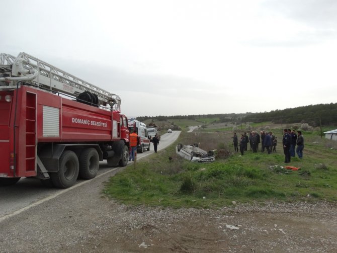 Kütahya'da Otomobil Takla Attı: 1 Yaralı