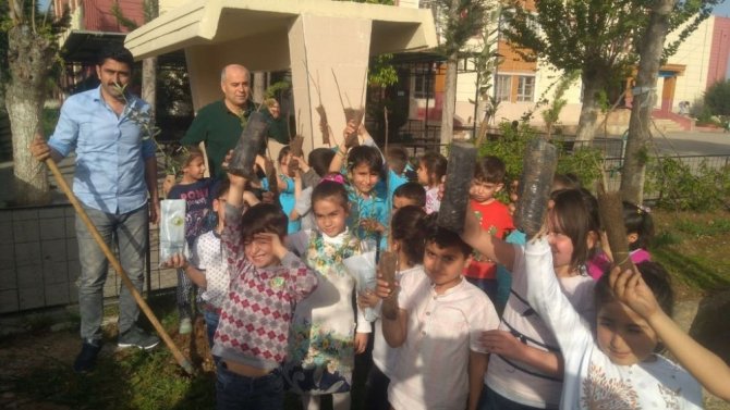 Adana'da Orman Haftasında Öğrenciler Fidan Dikdi