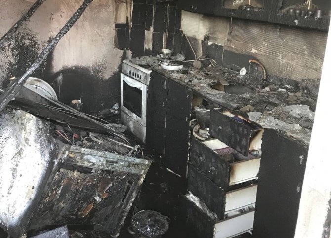 Çorum'un Sungurlu ilçesinde ev yangını