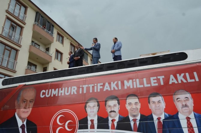 MHP Erzurum İl Başkanlığı Aşkale İlçesinde miting düzenledi