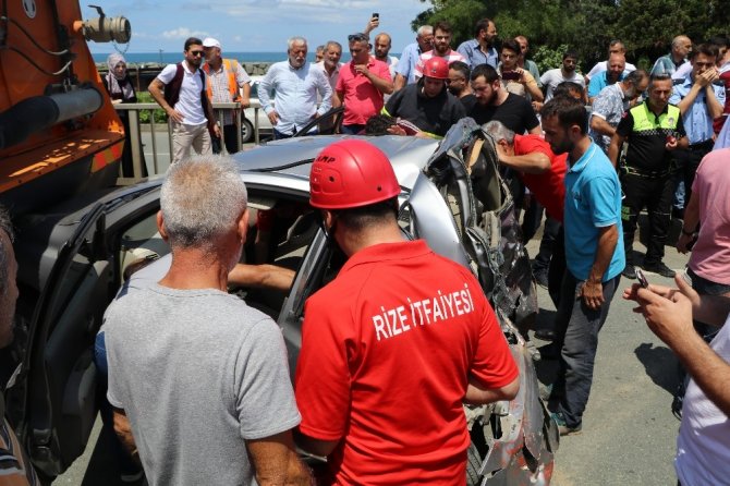 Rize’de trafik kazası: 1 ölü, 1 yaralı