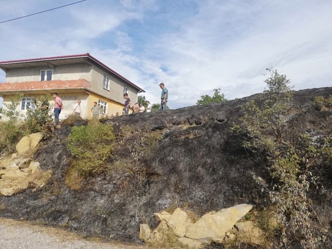 Zonguldak Sapça Köyü'nde 2 dönüm tarla yandı