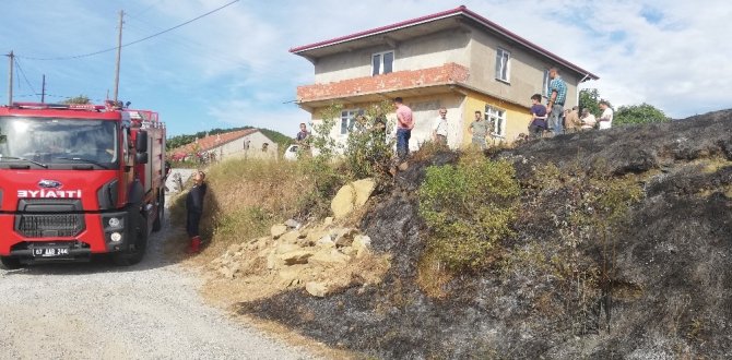 Zonguldak Sapça Köyü'nde 2 dönüm tarla yandı