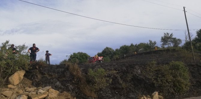 Zonguldak Sapça Köyü'nde 2 dönüm tarla yandı