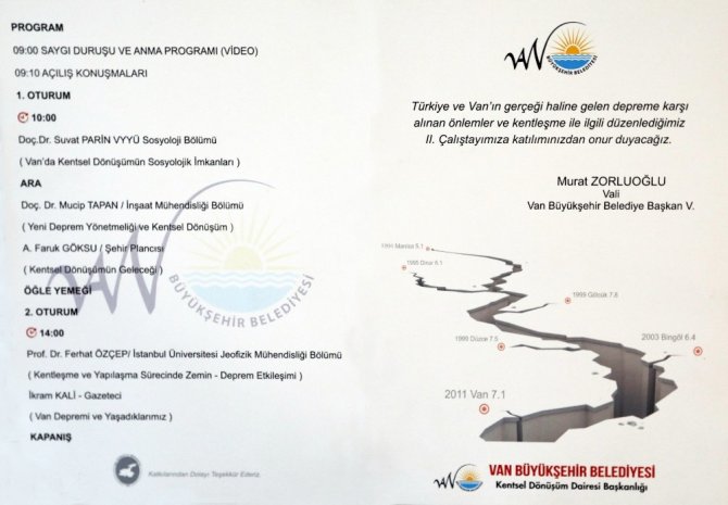 Van Büyükşehir Belediyesinden deprem çalıştayı