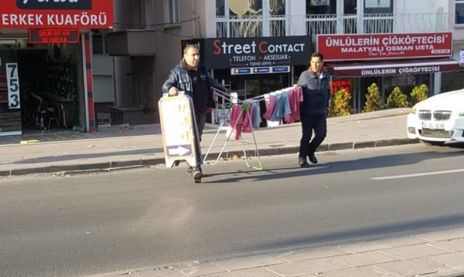 Kaldırımların işgali konusunda duyarlı çalışmalar devam ediyor