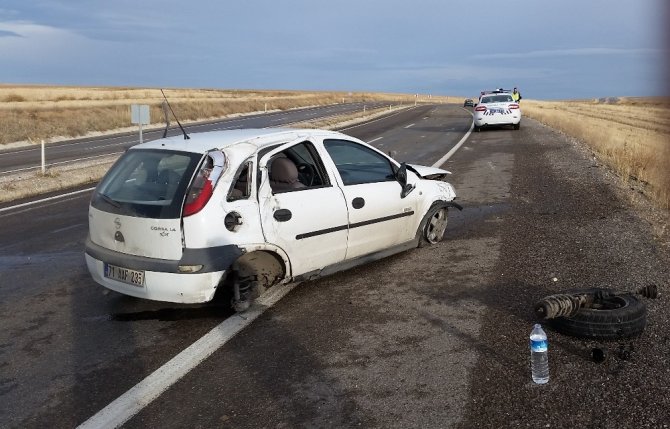 Konya'nın Kulu ilçesinde Otomobil takla attı: 1 yaralı