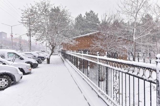Bitlis Ahlat’ta kar yağışı. 23 köy yolu ulaşıma kapan