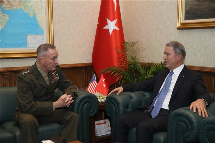 Milli Savunma Bakanı Akar, ABD Genelkurmay Başkanı Joseph Dunford'u kabul etti