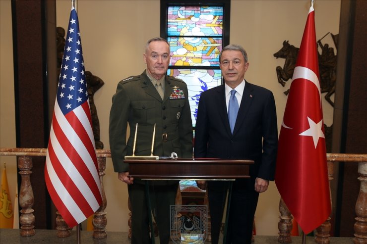 Milli Savunma Bakanı Akar, ABD Genelkurmay Başkanı Joseph Dunford'u kabul etti