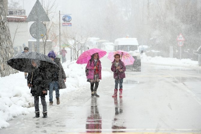 Van'ın Çatak ilçesinde etkili olan olumsuz hava şartları nedeniyle okullar tatil edildi.