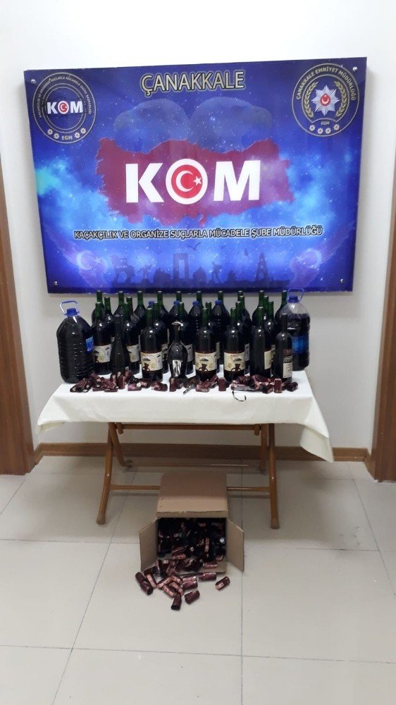 Çanakkale İl Emniyet Müdürlüğü ekiplerince kaçak içki operasyonu düzenlendi.