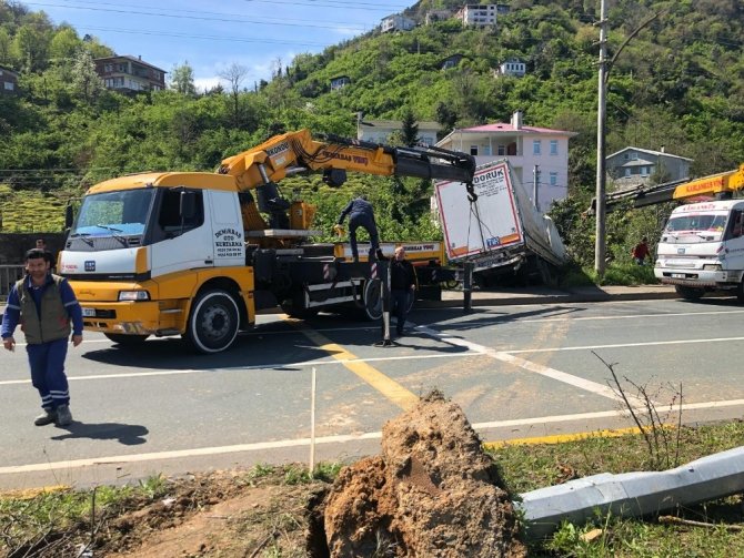 Trabzon'un Sürmene ilçesinde Kaza ucuz atlatıldı