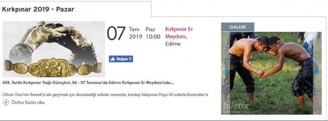 658'cisi düzenlenecek olan Kırkpınar'ın biletleri satışa çıktı