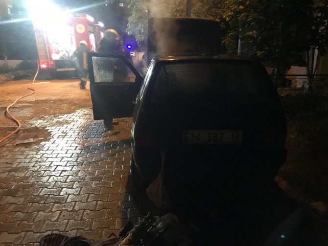 Tekirdağ’da araç yangını