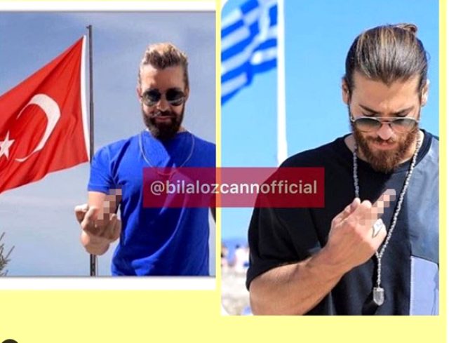 Can Yaman'dan Yunanlı modele orta parmak göndermesi