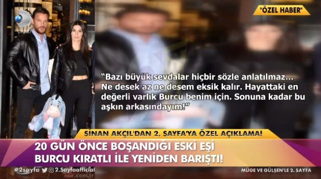 Sinan Akçıl ile Burcu Kıratlı barıştı mı?