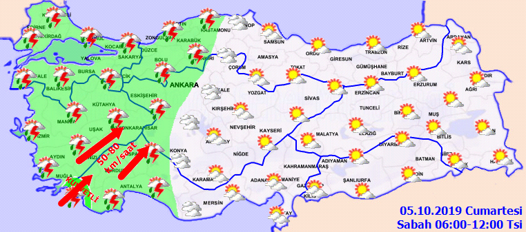 Meteoroloji uyardı: sel, su baskını, yıldırım, yerel dolu yağışı, kuvvetli rüzgar