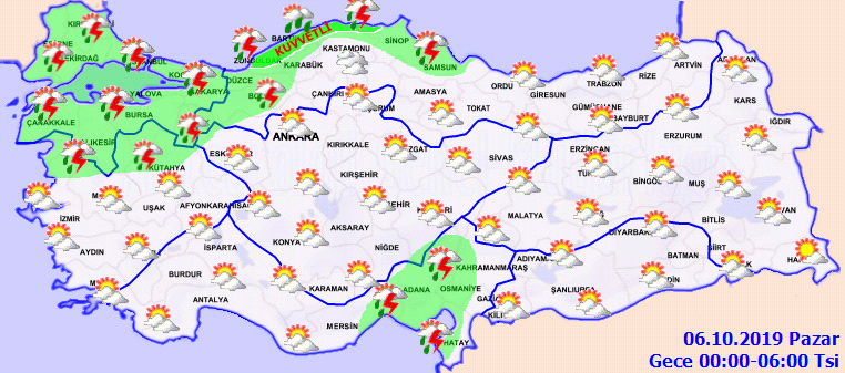 Meteoroloji uyardı: sel, su baskını, yıldırım, yerel dolu yağışı, kuvvetli rüzgar