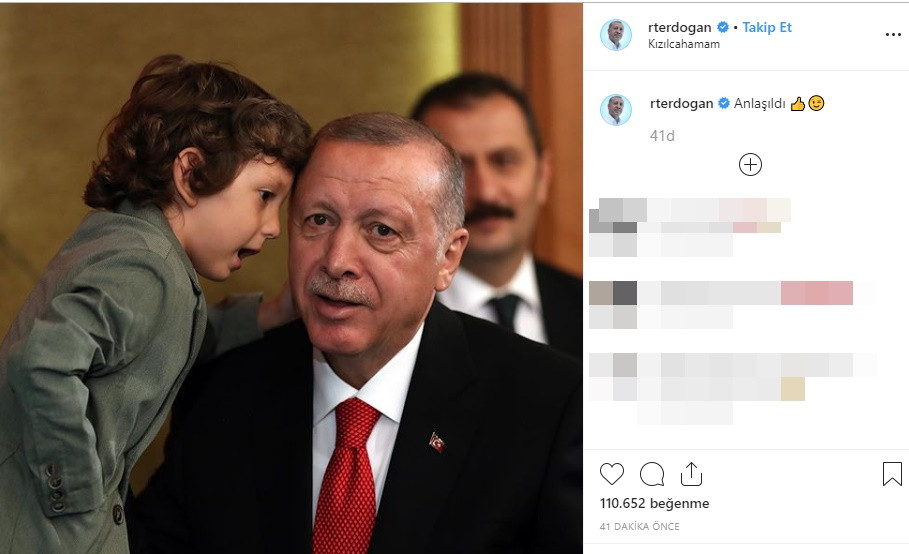 Cumhurbaşkanı Erdoğan'ın paylaştığı fotoğraf günün karesi oldu