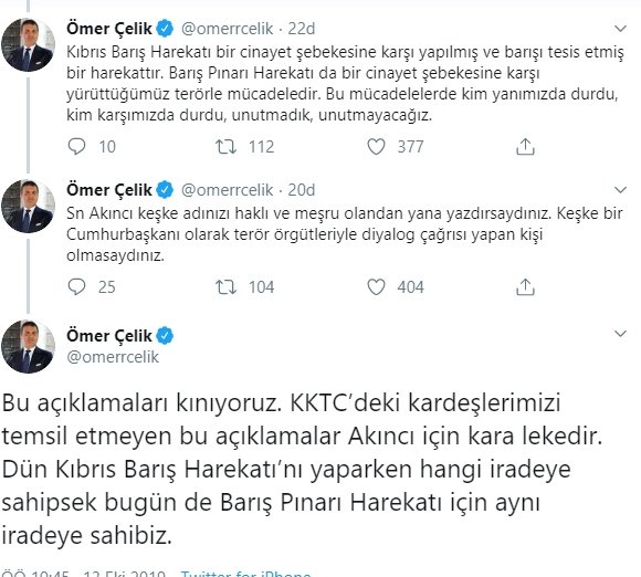 AK Parti'den KKTC Cumhurbaşkanı Mustafa Akıncı'ya sert tepki!
