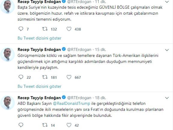 Erdoğan'dan Trump ile yaptıkları telefon görüşmesi ile ilgili açıklama
