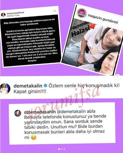 Demet Akalın, Berkay'ın eşiyle Instagram'da kavga etti!