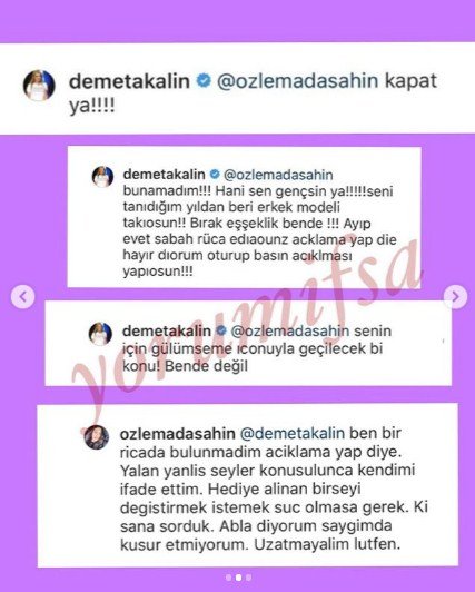 Demet Akalın, Berkay'ın eşiyle Instagram'da kavga etti!