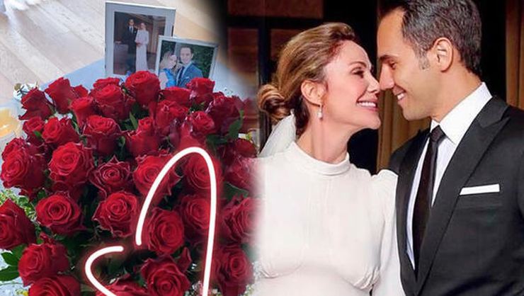 Yeni evlenen Demet Şener ve Cenk Küpeli dördüncü ayını kutladı