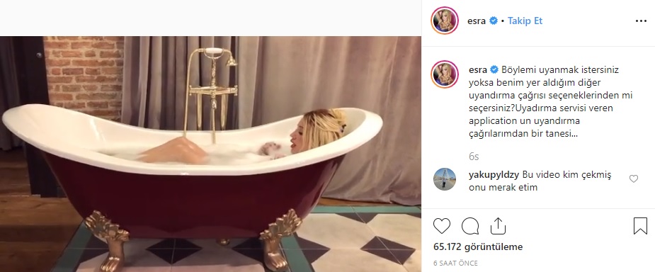 Esra Ersoy Instagram'dan küvette çıplak banyo videosunu paylaştı