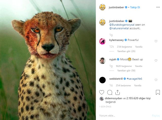 Justien Bieber'dan gururlandıran Türk paylaşımı 