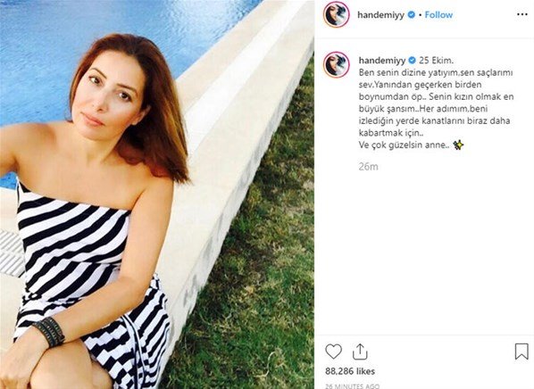 Hande Erçel'in annesine yazdığı duygusal yazı takipçilerini hüzünlendirdi