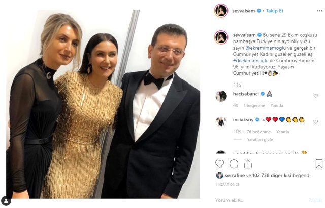 29 Ekim kutlamalarında konser veren Şevval Sam, İmamoğlu'na övgüler yağdırdı