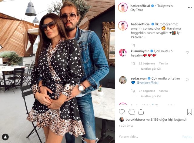 Şarkıcı Hatice yeni sevgilisi ile sarmaş dolaş poz verdi