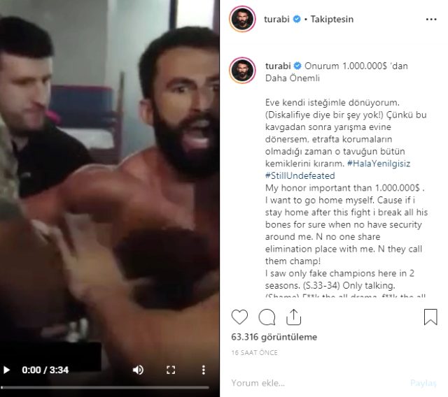 War of the Worlds yarışmasında kavga eden Turabi yarışmadan ayrıldı