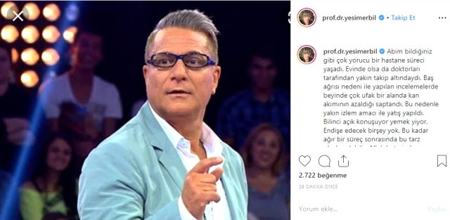 Yeniden hastaneye kaldırılan Mehmet Ali Erbil'in ablasından açıklama