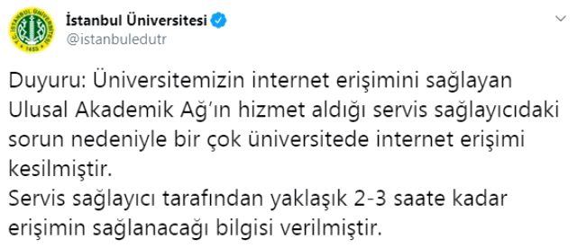 Türkiye genelinde pek çok üniversitede internet kesildi!