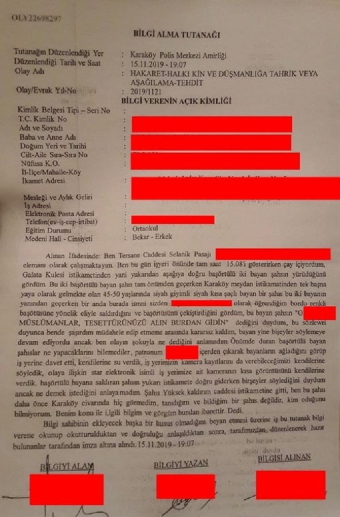 Karaköy'de başörtülü kızlara saldıran kadın gözaltına alındı!