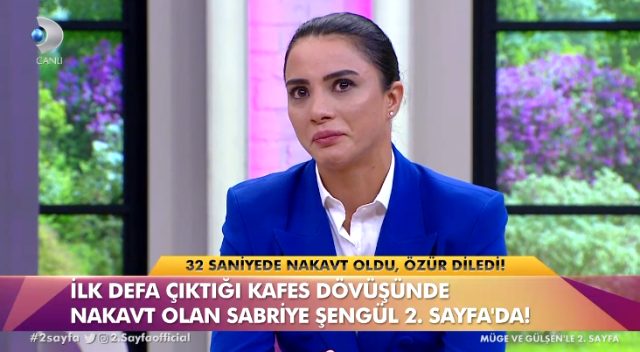 32 saniyede nakavt olan Sabriye Şengül canlı yayında gözyaşlarını tutamadı