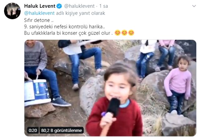 4 yaşındaki küçük kızın şarkı performansı Haluk Levent'i mesrur etti