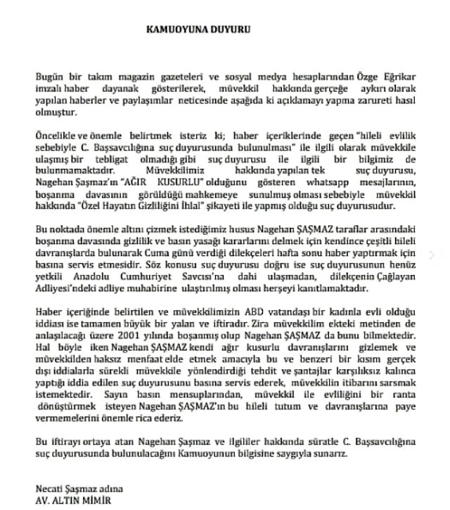 Necati Şaşmaz ile Nagehan Şaşmaz arasındaki evlilik krizi büyüyor