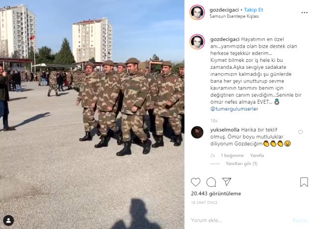 Oyuncu Gözde Çığacı evlilik teklifi alırken kışlayı inletti